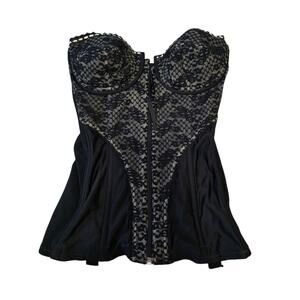 Vintage Lady Marlene Black Lace Bustier 34B Corset Top Museum Exhibit Style Goth